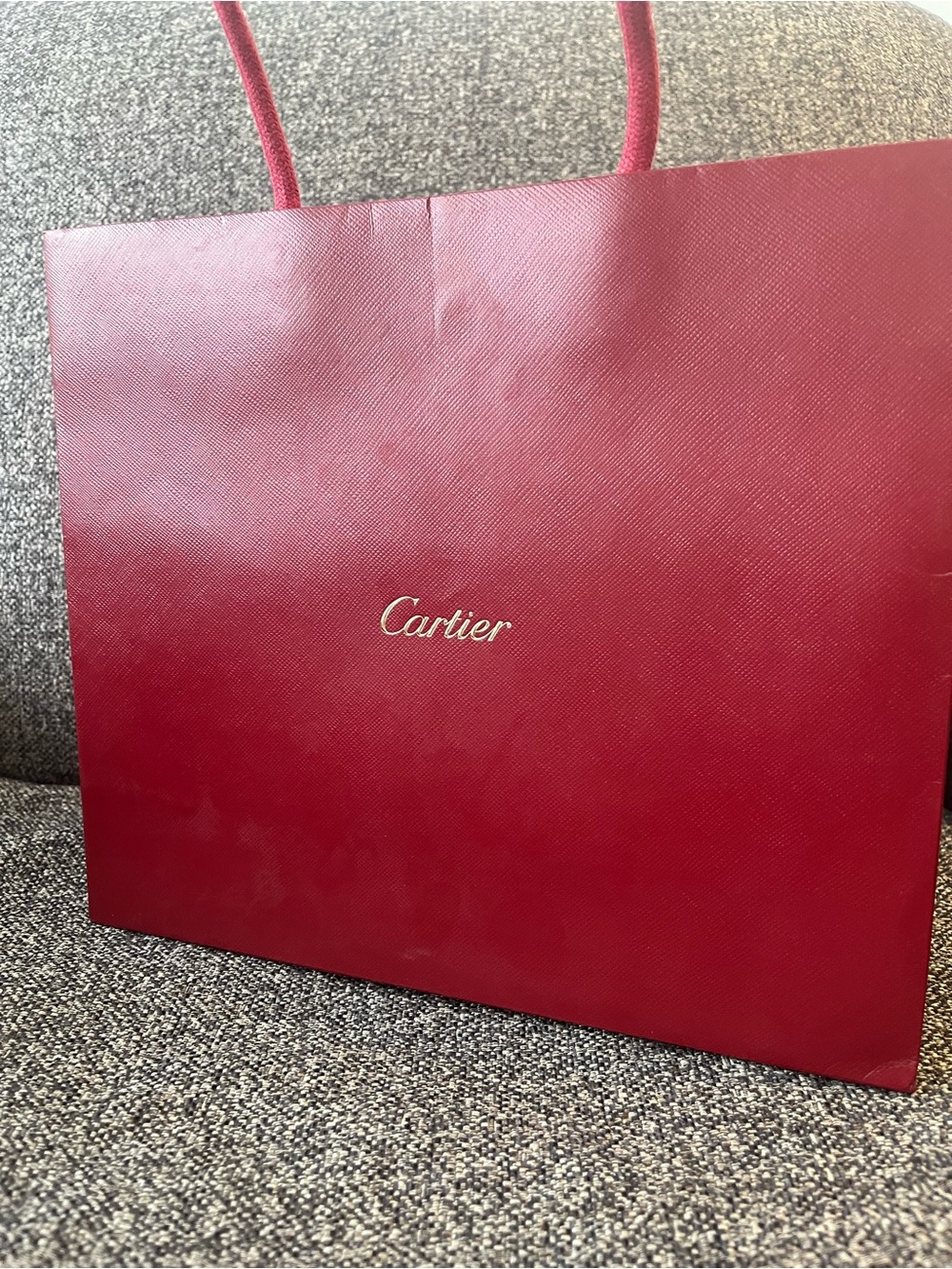 Cartier Burgundy Gift Bag with Gold Script